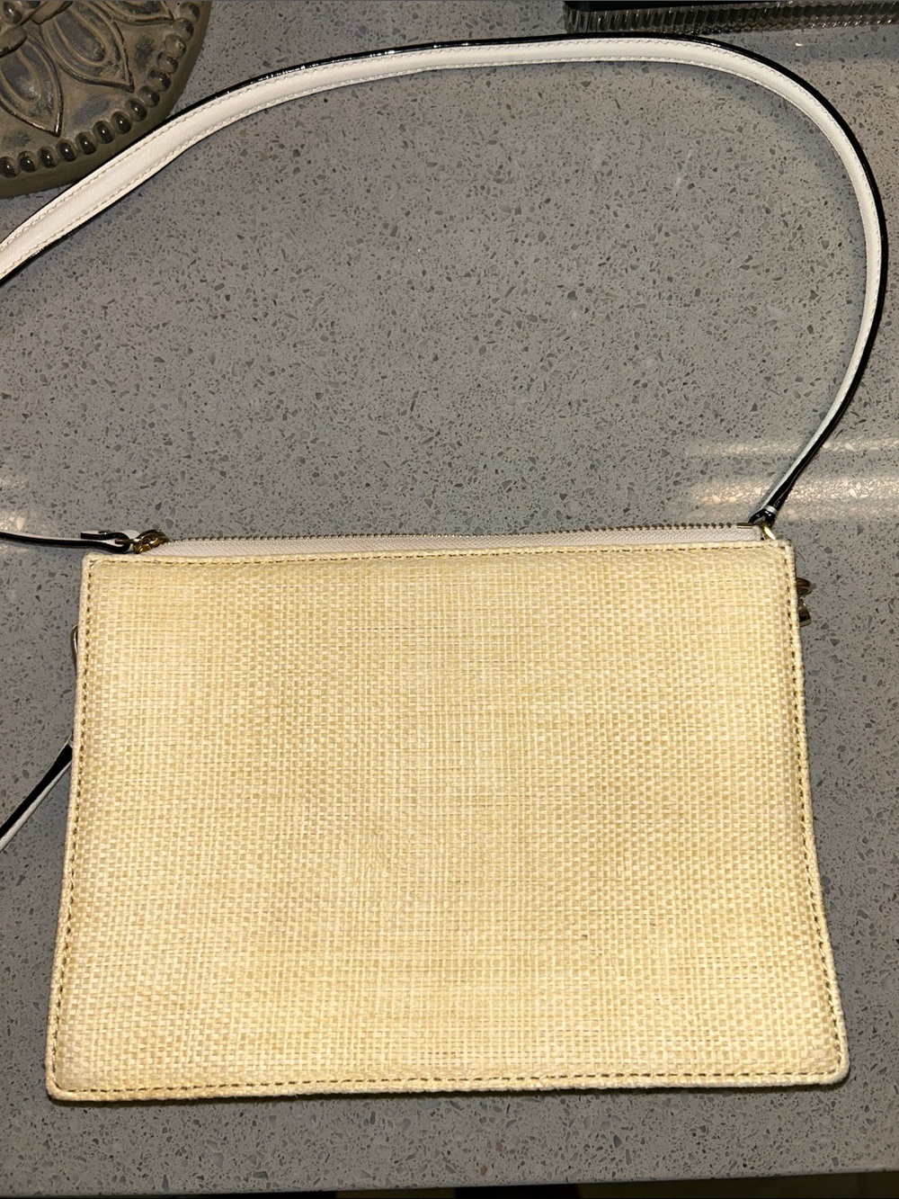 kate spade White and Natural Raffia Convertible Crossbody - Picture 2 of 12